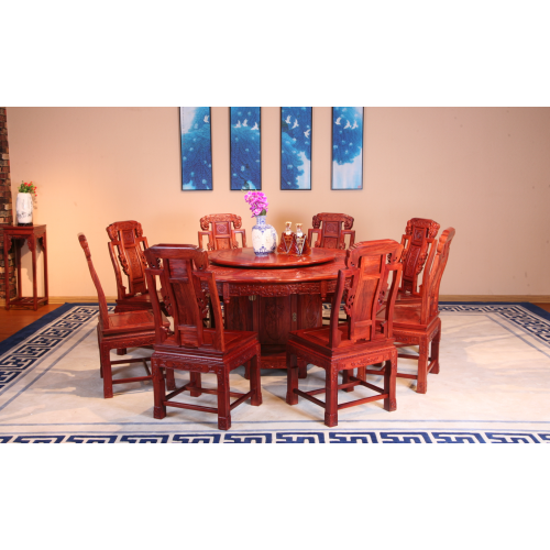 Red Wood Round Table